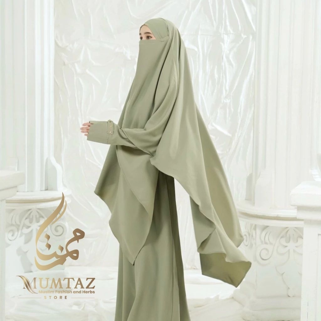 Premium Set French Khimar Gamis Button