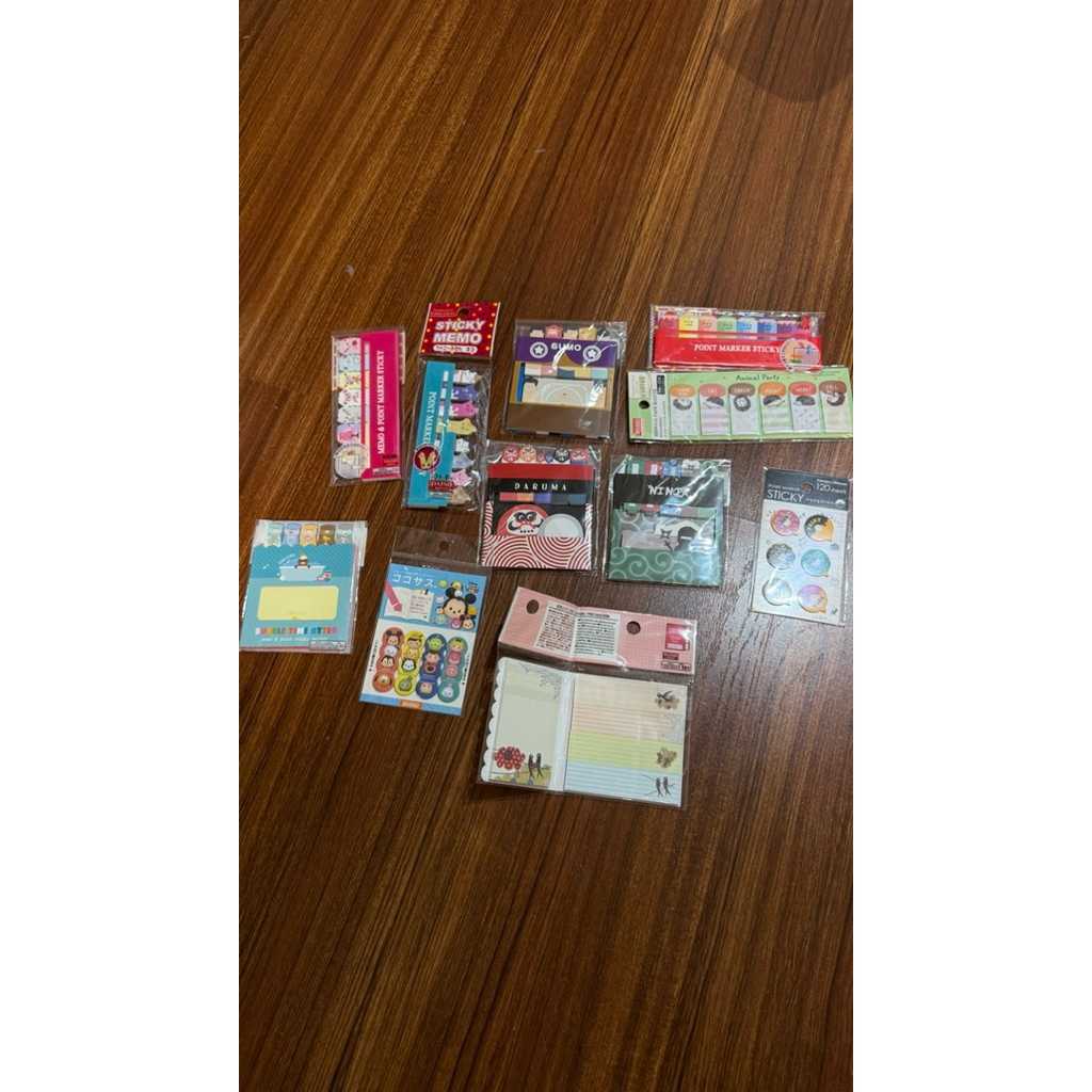 Sticky memo dan marker dari jepang isi 11, baru