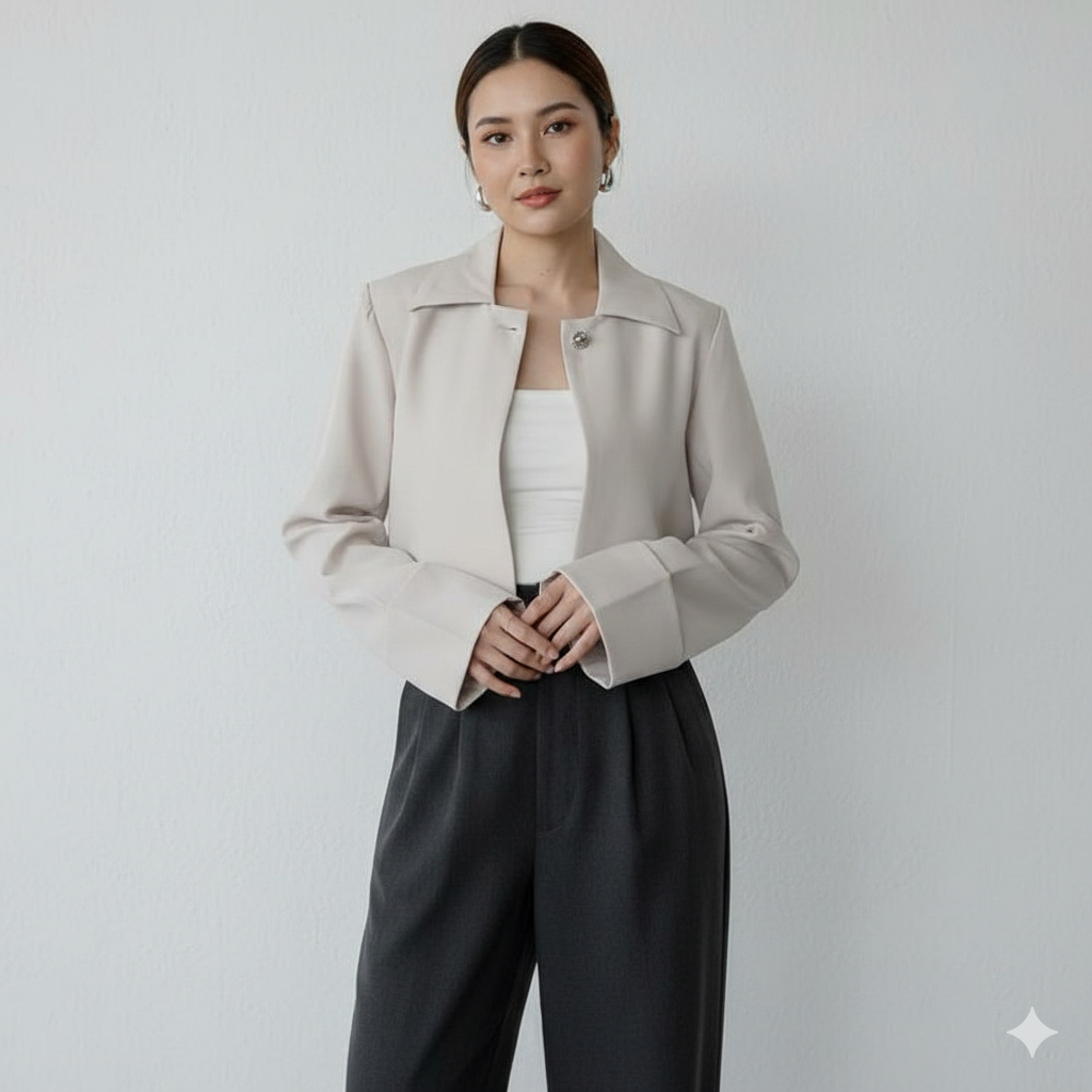 EFITYHIA Blazer Crop Wanita Premium / Crop Blazer Elegan Wanita / Outer Crop Formal Wanita