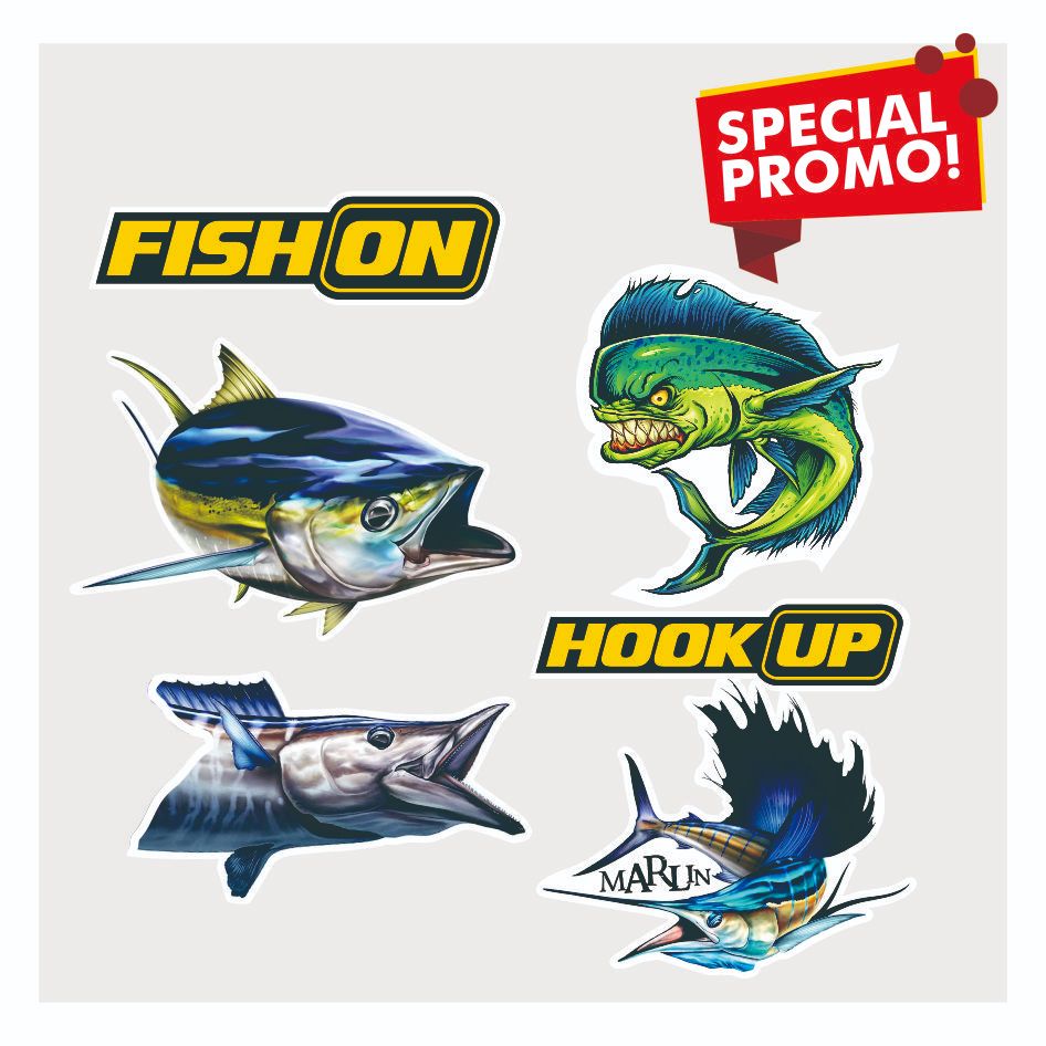 Stiker Mancing Premium Anti Air | Sticker Pancing Brand Merk Tackle Box Kotak Lure Popper Metal Jig