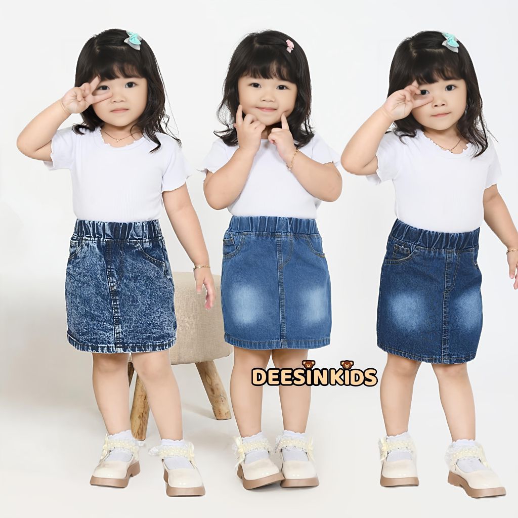 Rok mini anak perempuan 1-6 TAHUN|| rok span jeans anak || rok pendek anak perempuan || ROK JEANS PE