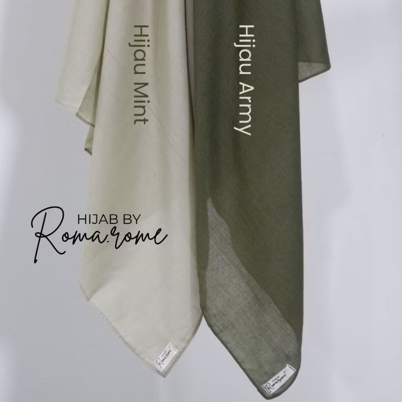 Jilbab Segi Empat Hijau Army, Paris Premium