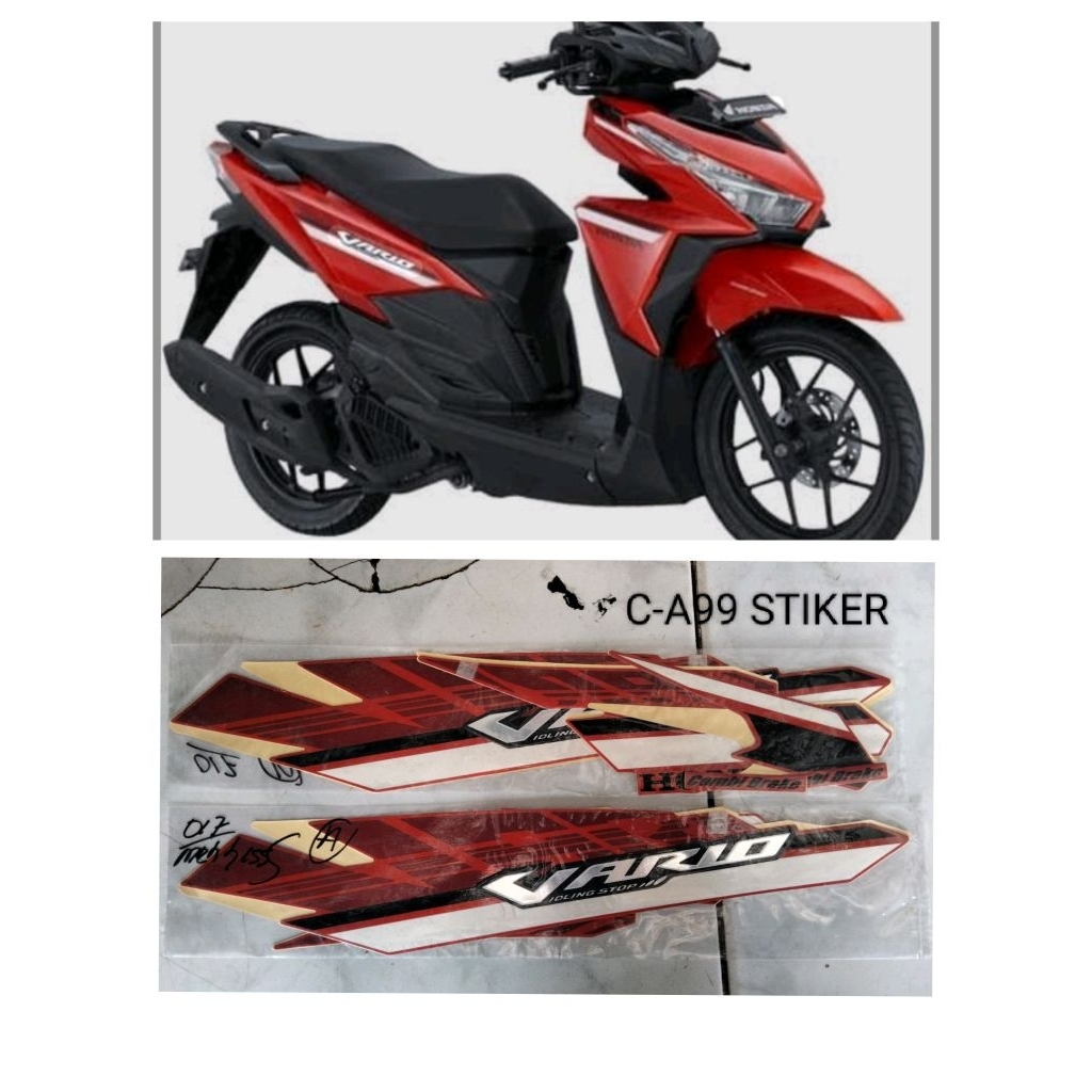 striping original vario 2017 merah (iss)
