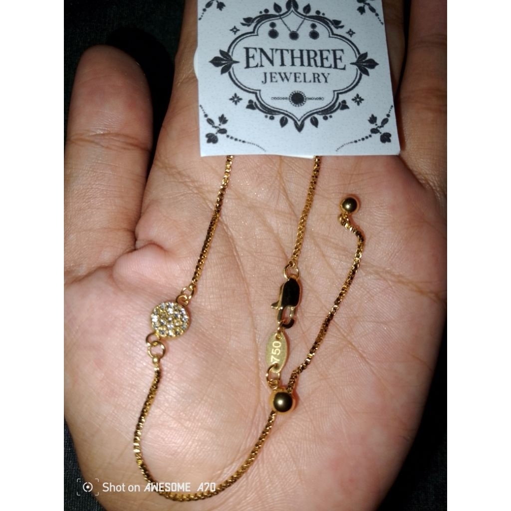 Gelang Titanium Gold Asli Serut Kokot Lobster Emas 750