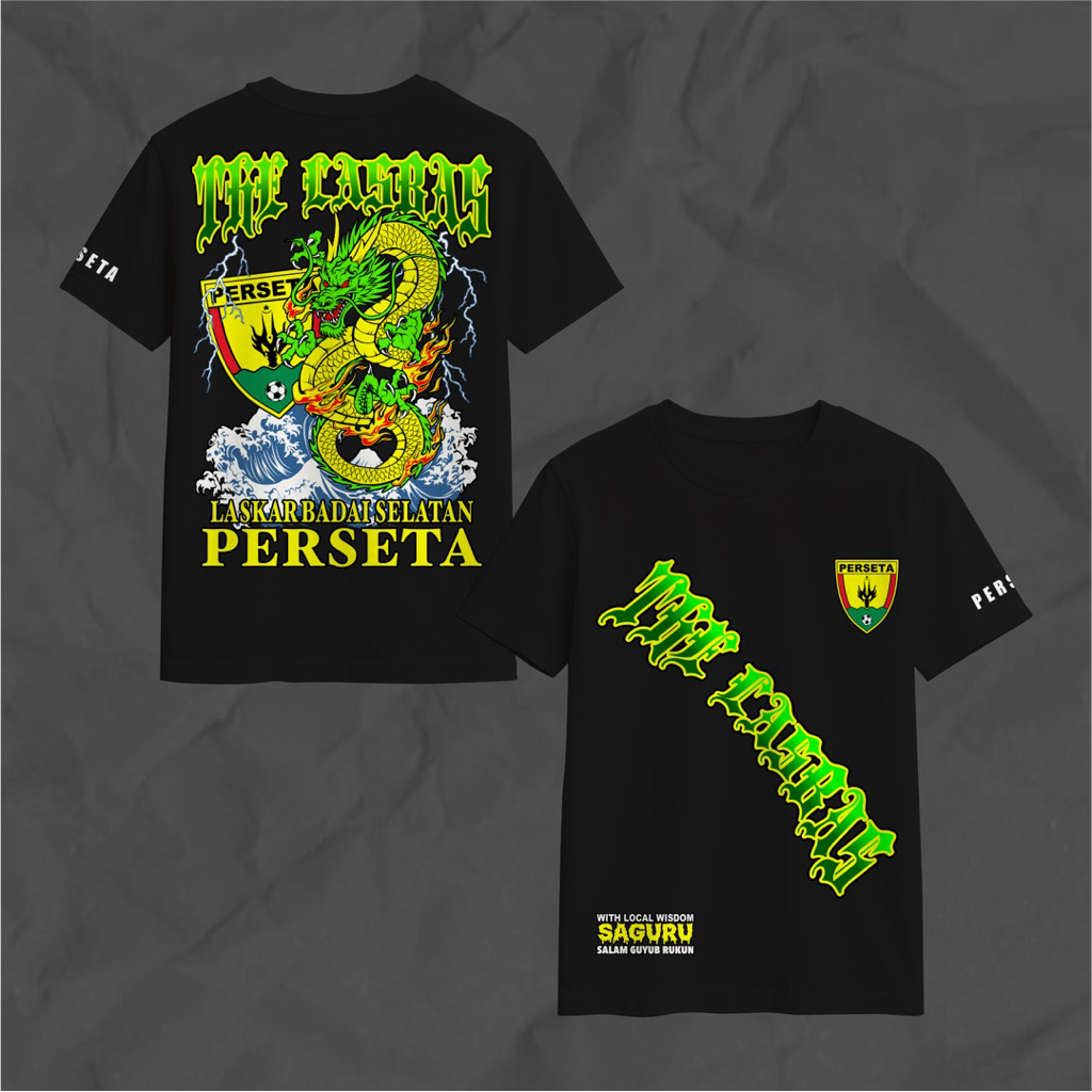 kaos pria wanita the lasbas perseta tulungagung cotton combed 24s