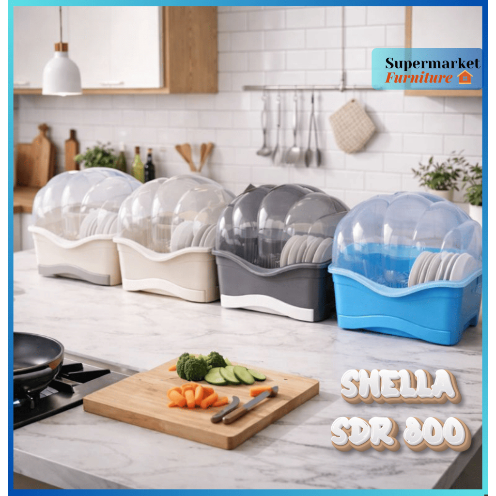 RAK PIRING PLASTIK ROVEGA SHELLA DISH RACK TEMPAT CUCI PIRING