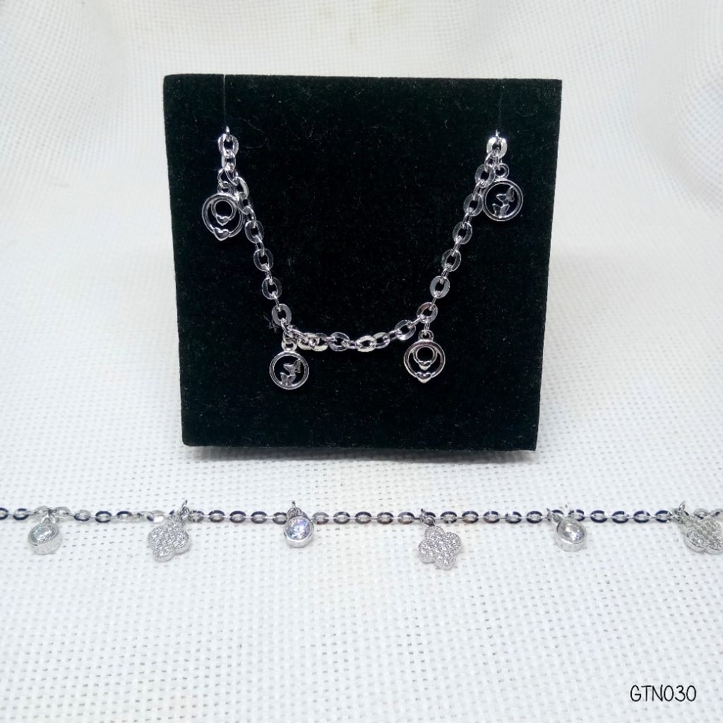 Gelang Tangan Dewasa Rantai Perak 925 Lapis Mas Putih - GTN030 Anak Remaja Dewasa