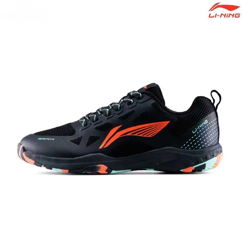 New Sepatu Badminton Aero Fly II / AeroFly 2 Black Orange Blue
