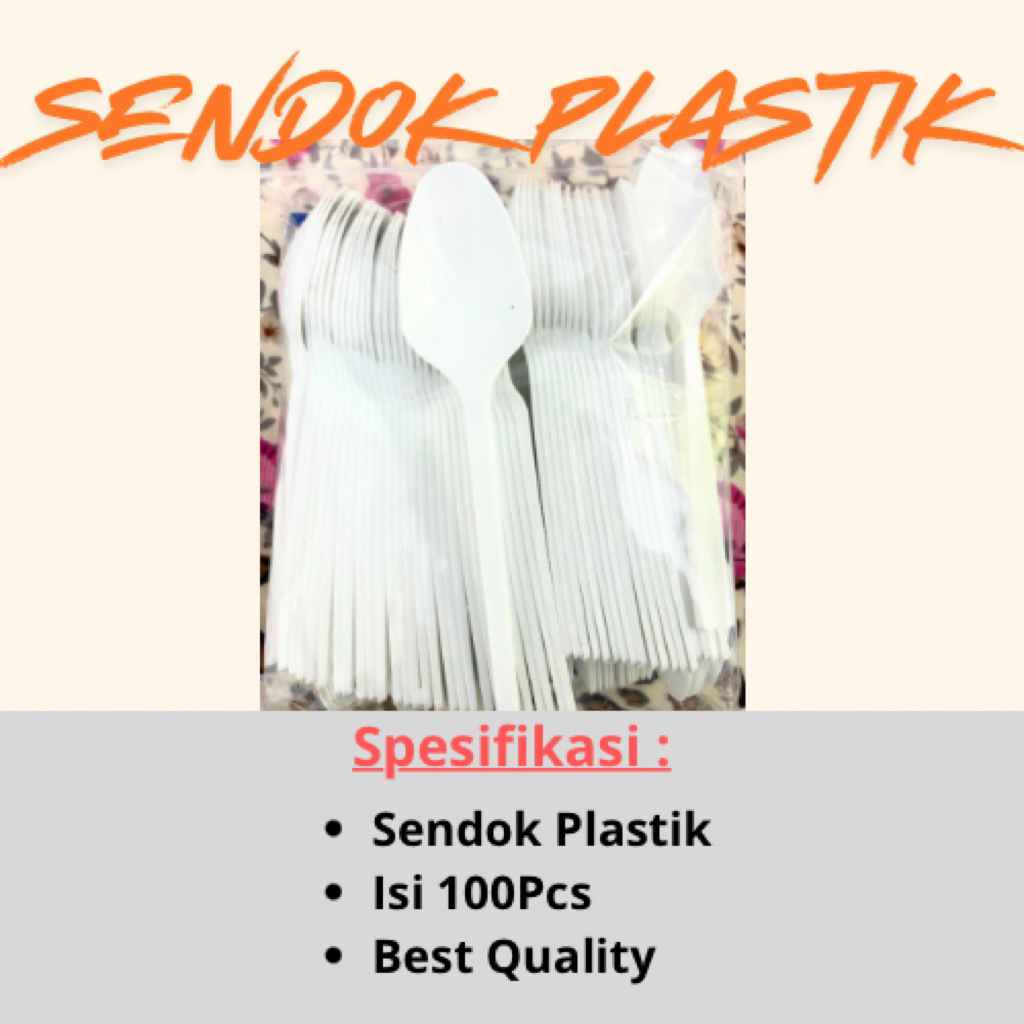 Sendok plastik 100pcs / Sendok plastik serbaguna / Sendok sekali pakai