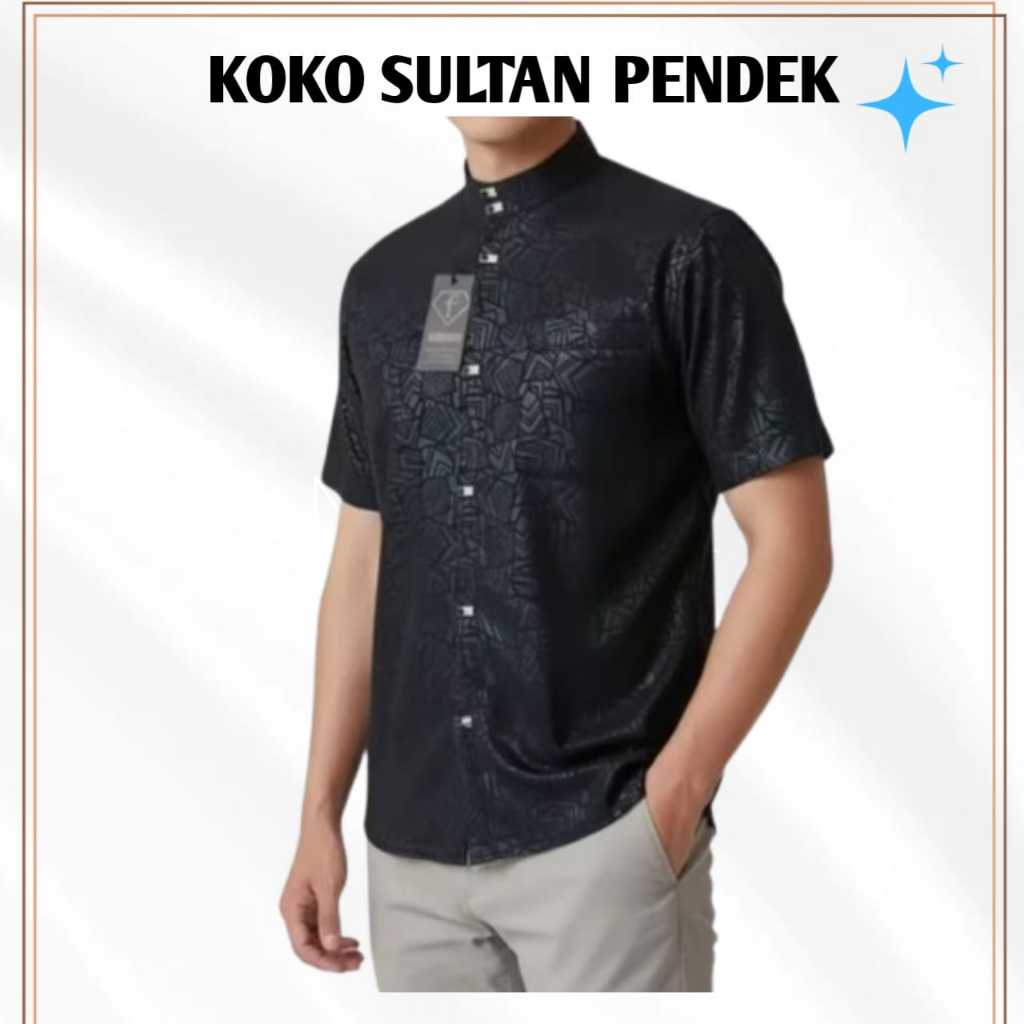 BAJU KOKO SULTAN EMBOS/Kemeja Koko Sultan Dewasa Lengan pendek Motif Emboss