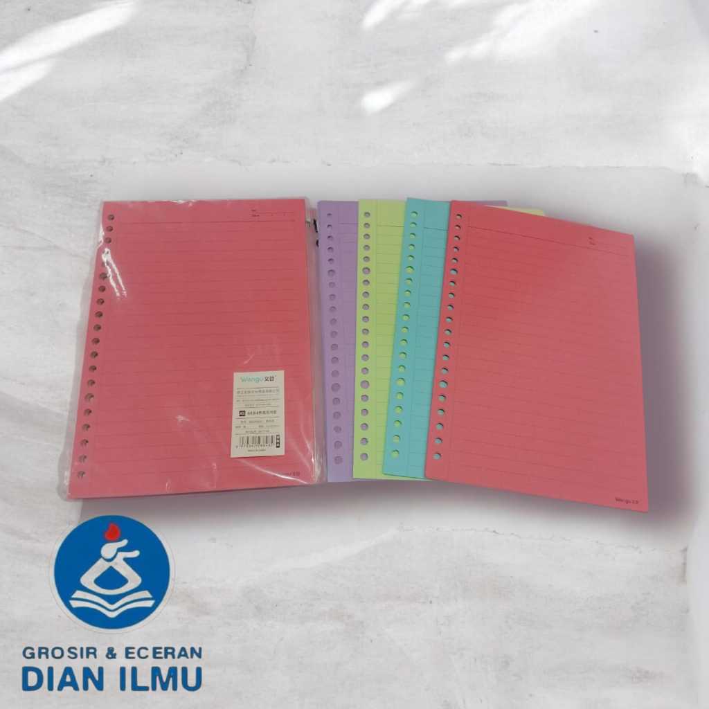 Kertas Loose Leaf Isi Binder WENGU A5 60 sheets Rainbow 20 Holes