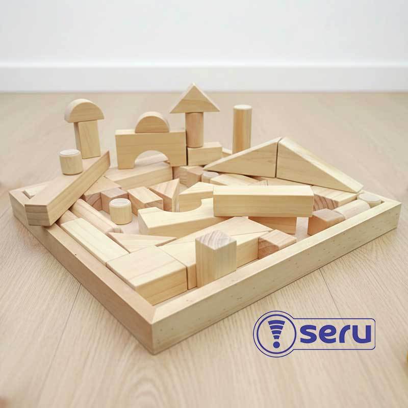Balok 47 Natural - Mainan Kayu Edukatif Susun Balok - Kayu Seru