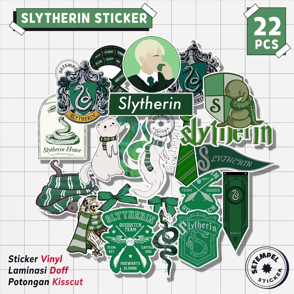 SLYTHERIN Sticker Pack 22pcs | stiker slytherin aesthetic