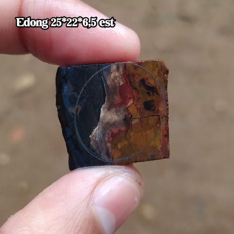 (BISA COD) Bahan Batu Akik Pancawarna Garut Edong