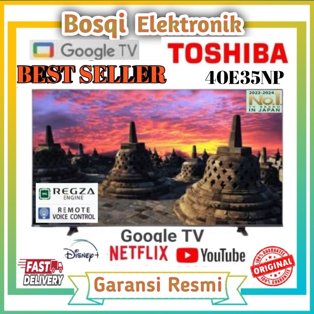 [ PRODAK TERLARIS ] TOSHIBA 40E35NP GOOGLE TV DIGITAL SMART TV 40 Inch USB VOICE CONTROL 2025 Series