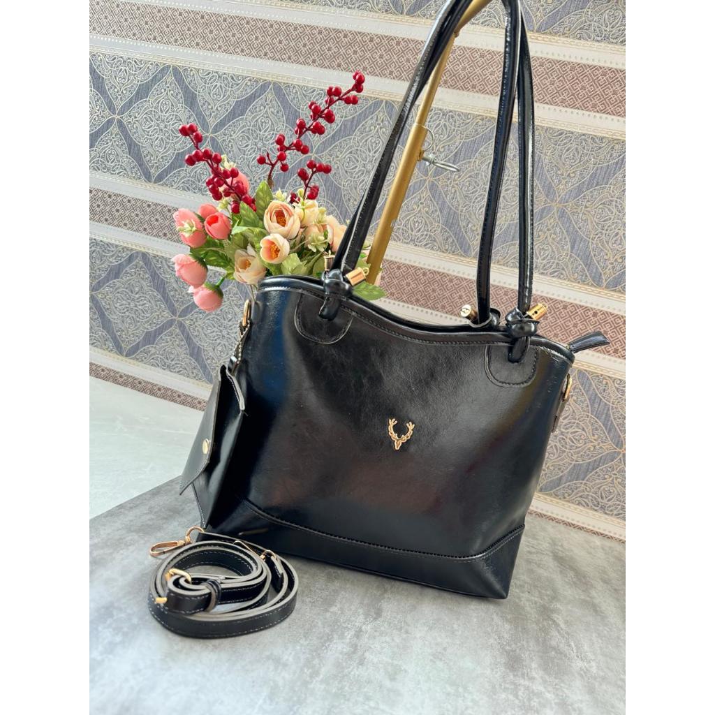 ELLE Tas Selempang Serbaguna Retro Kapasitas Besar uk 34x21 cm Free Dompet