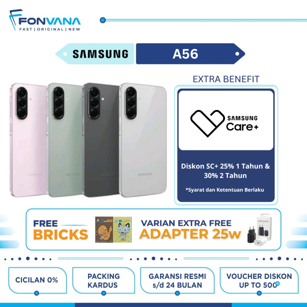 Samsung Galaxy A56 5G 8/256GB 12/256GB - Exynos 1580 | Garansi Resmi SEIN 1 Tahun
