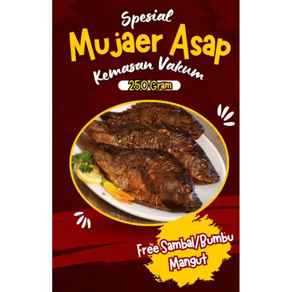 IKAN SALE MUJAER ASAP KERING(FREE BUMBU MANGUT) 250gr isi 3 kemas vakum