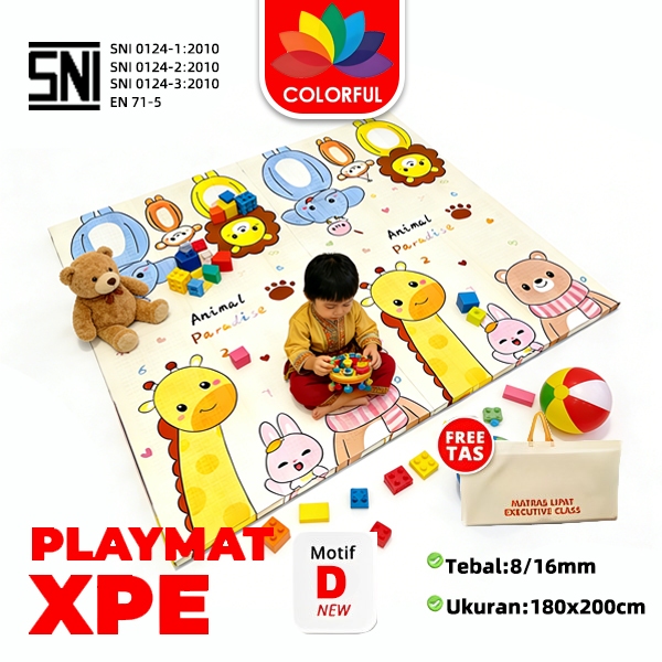 SNI Playmat XPE 8-16mm Alas Tidur Playmate Karpet Empuk Tikar Lipat Matras Bayi Foldable