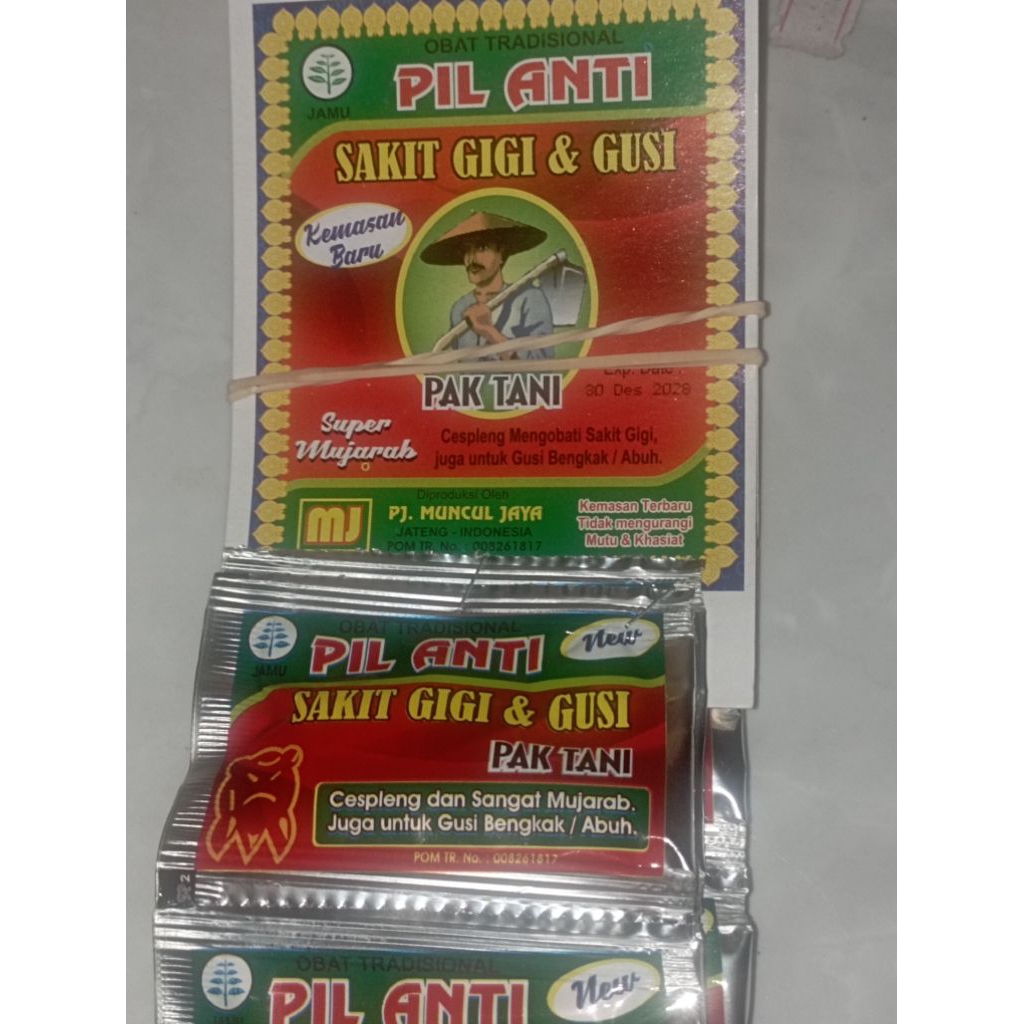 Tablet sakit gigi pak tani