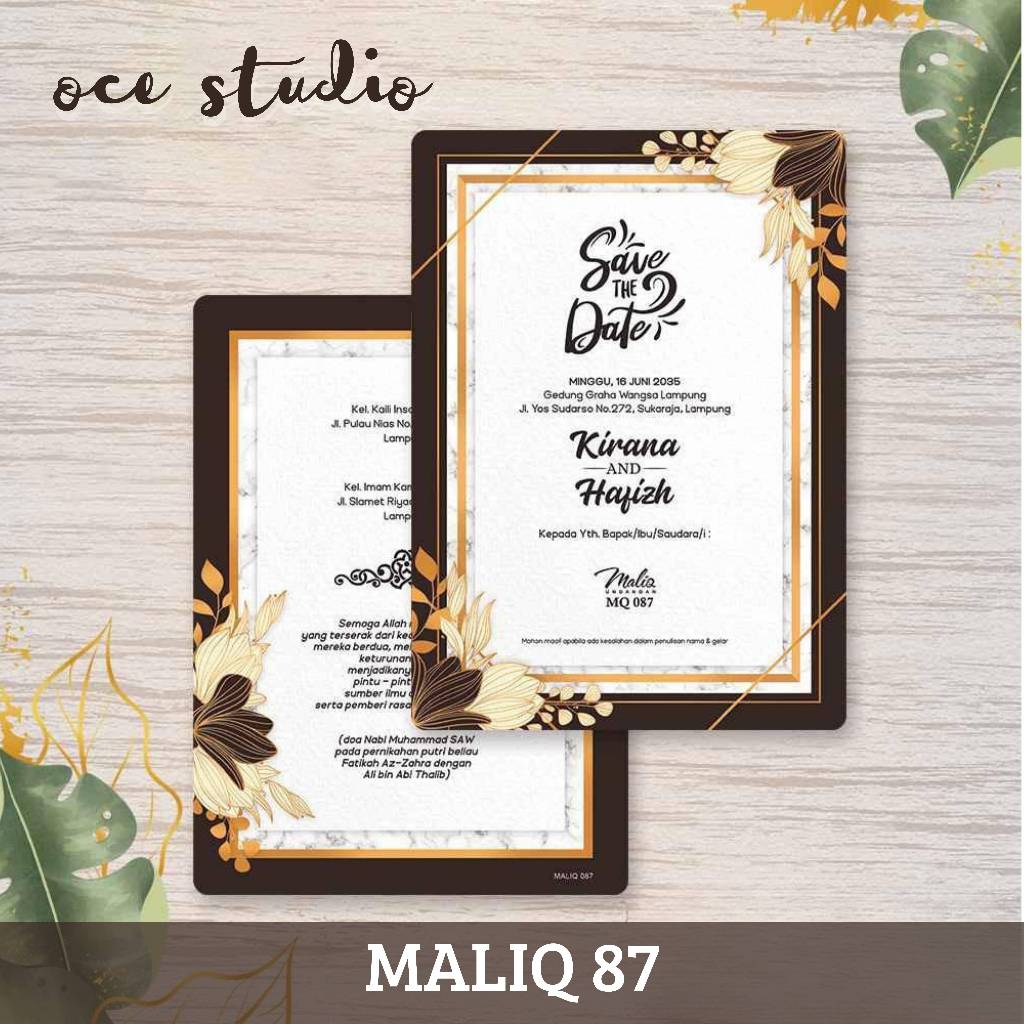 UNDANGAN PERNIKAHAN MALIQ 87 EXPRESS BAHAN BC GRAMATUR 150 | CETAK UNDANGAN MURAH NIKAH KHITAN