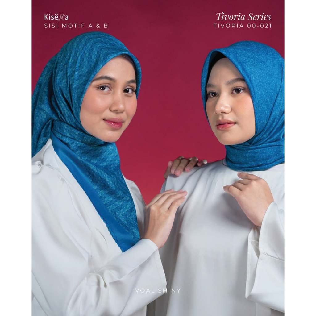 TIVORIA 021 - 43 M | Kerudung Hijab 4 Warna 1 Motif Artificial Texture, Jilbab Praktis Cantik | Voal