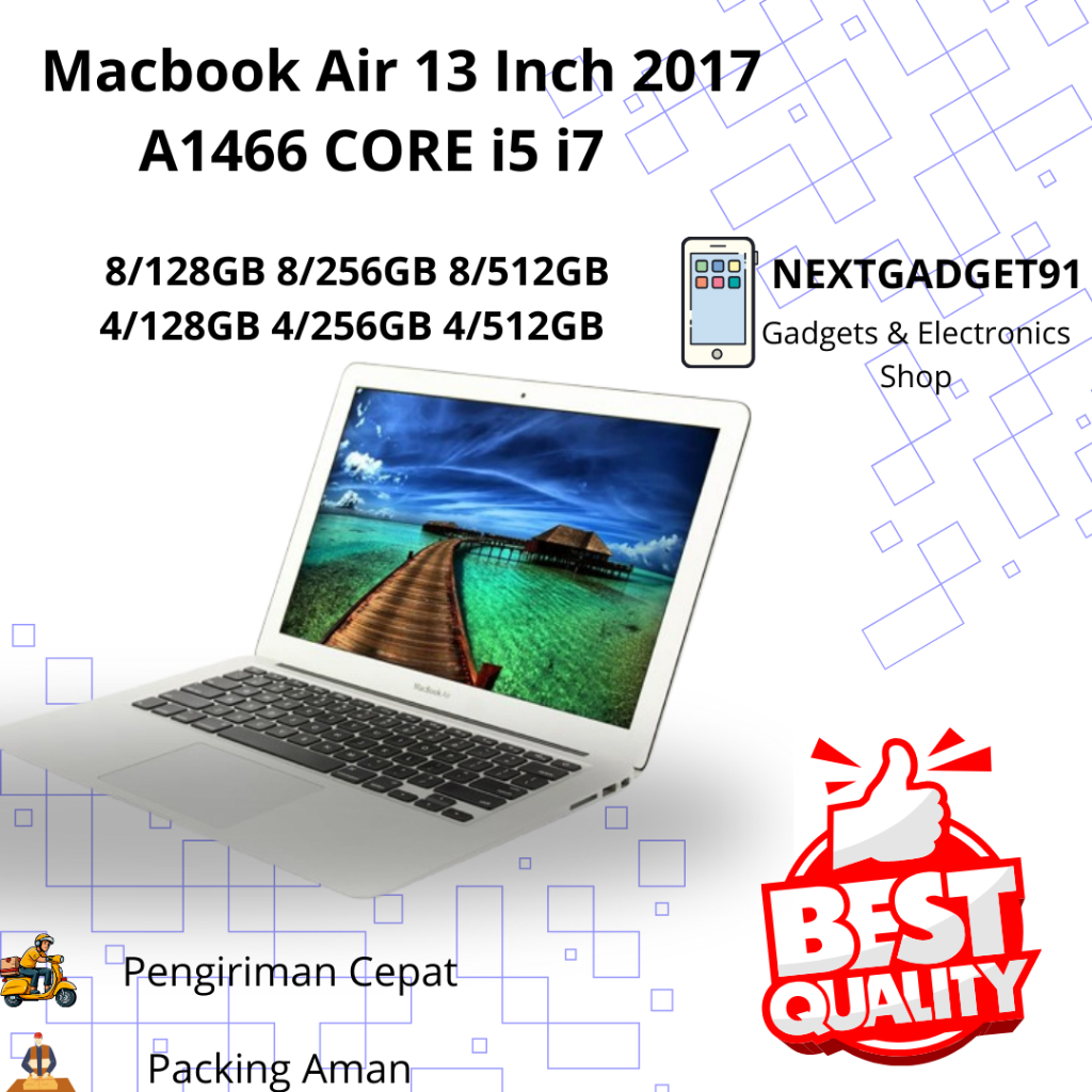 Macbook Air 2017 13 Inch Core i5 i7  A1466 128GB 256GB 512GB