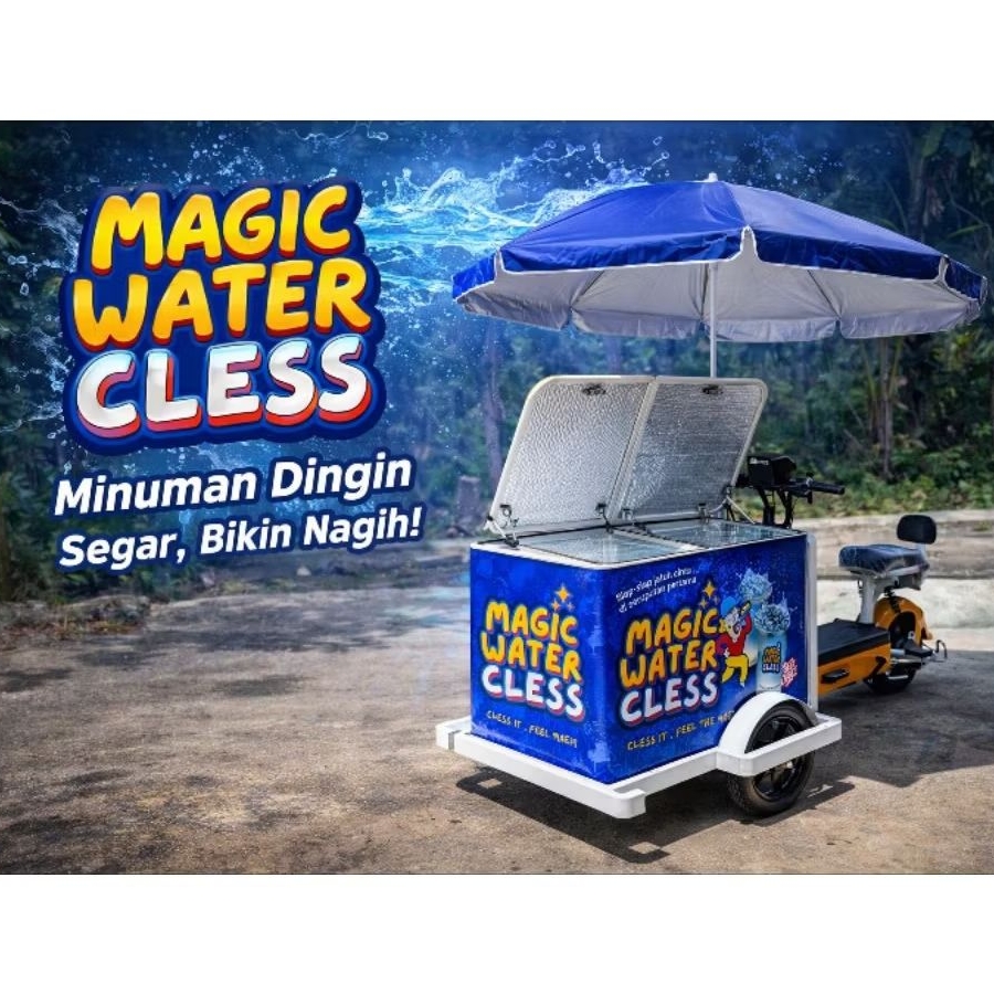 gerobak sepeda  listrik minuman keliling bisa custom