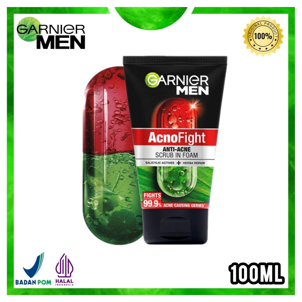 Garnier Men Facial Wash Acno Fight Anti-Acne 100ml