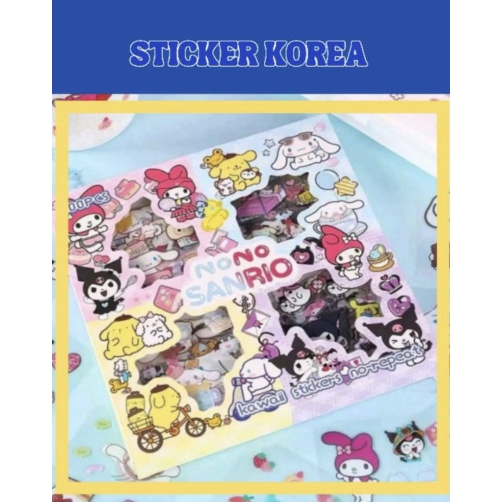 Stiker kartun Korea lucu stiker sanrio momo isi 100 anti air