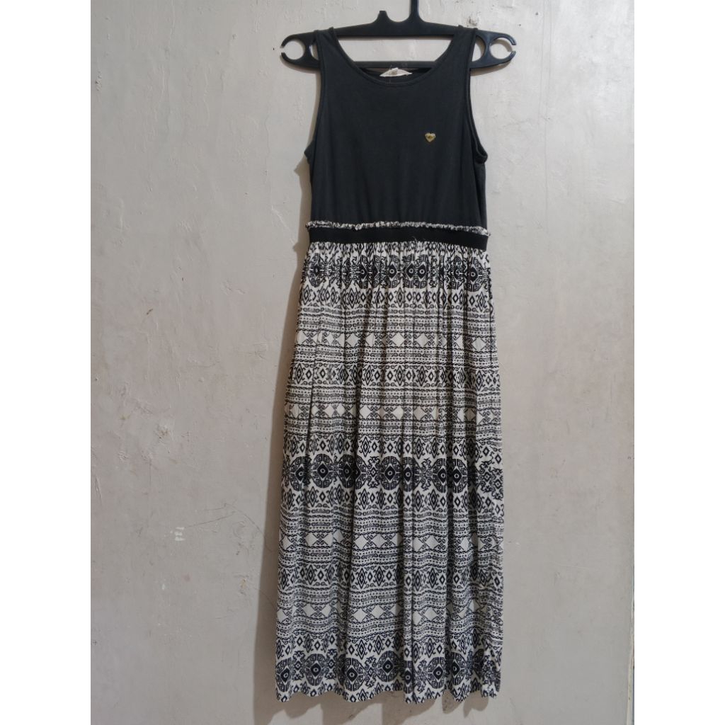 Prelovedby.dhev - Dress Lengan Pendek Motif Bohemian Vintage