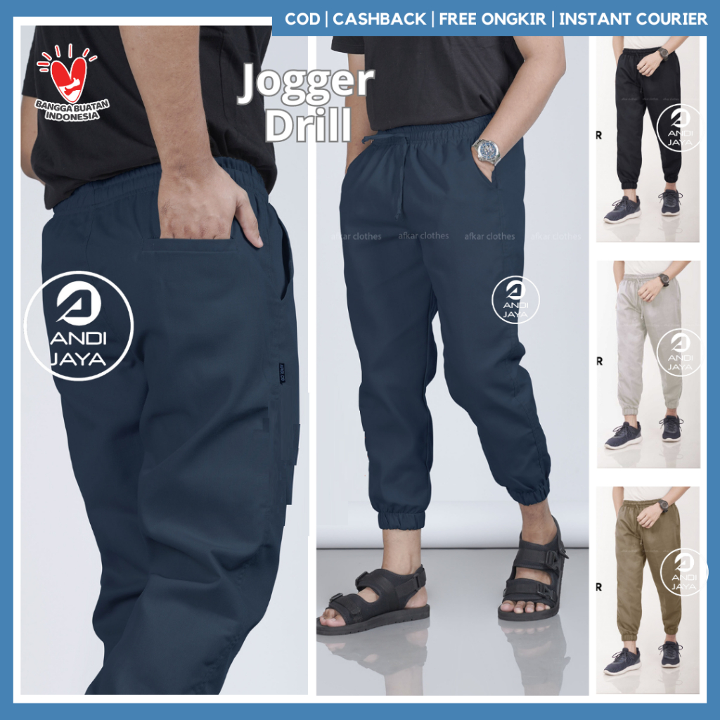 Celana Joger Jogger Pants Sirwal Pria Panjang Murah Tebal JOGGER DRILL