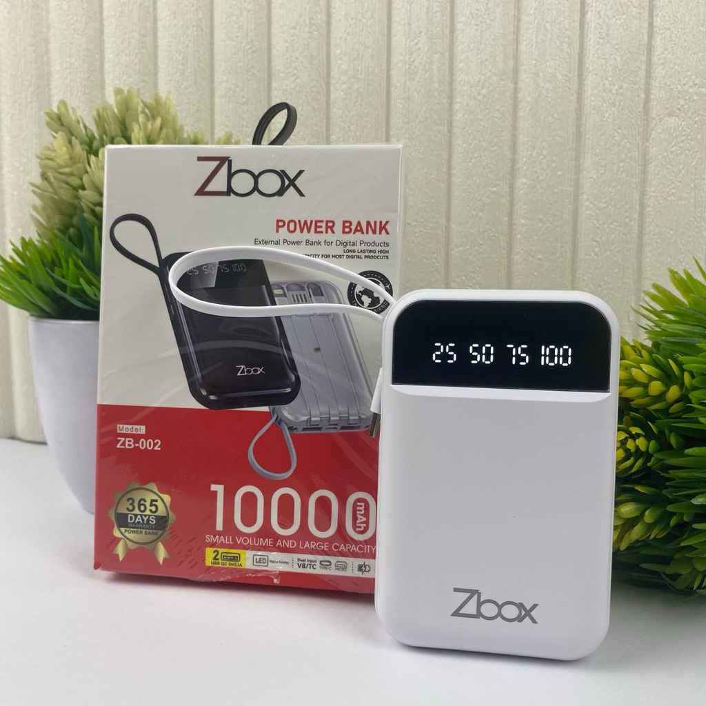 POWERBANK ZBOX ZB-002 10000mAh FAST CHARGE WITH 5 KABEL CHARGER