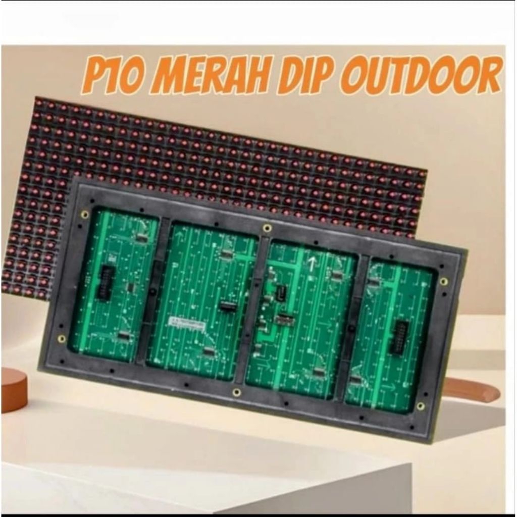 Panel Running Text P10 Merah DIP Outdoor