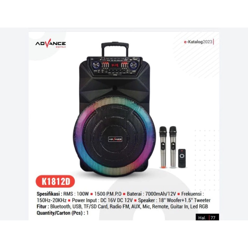 Speaker Portable Advance K1812D Sound Keren