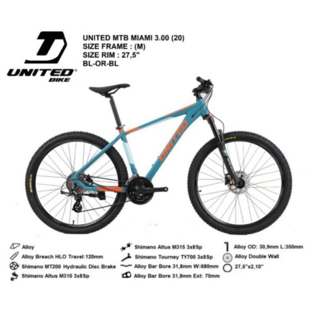 Sepeda Gunung MTB 27.5 United Miami 3.0
