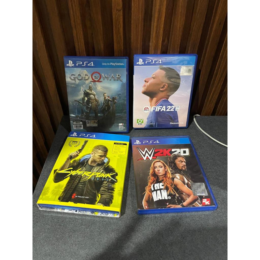 Kaset PS4 FIFA 22, Cyberpunk, WWE 2020, God of War (PRE OWNED.SECOND,BEKAS)