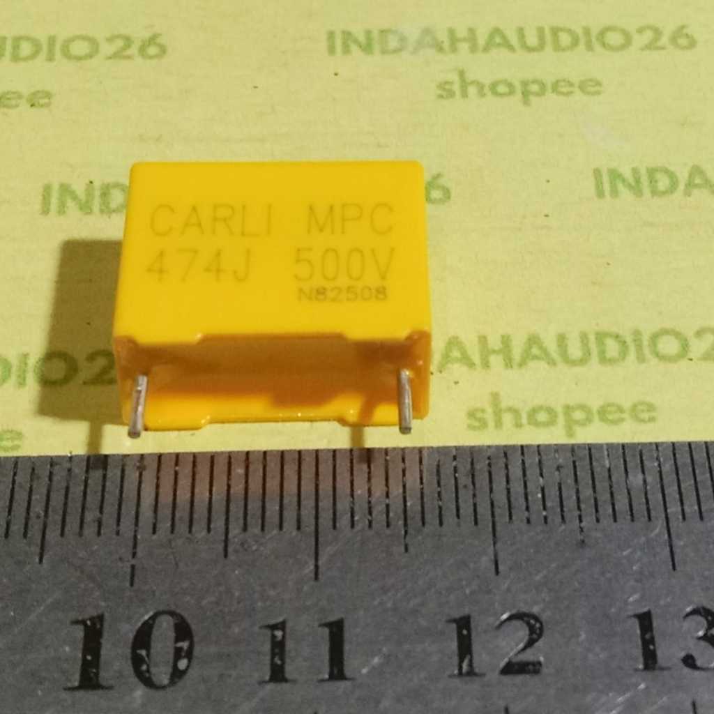 5PCS  CARLI MPC 474J 500V 15mm MKM 470nf 500V 474 kuning capasitor 470n kapasitor 470 n nf capacitor