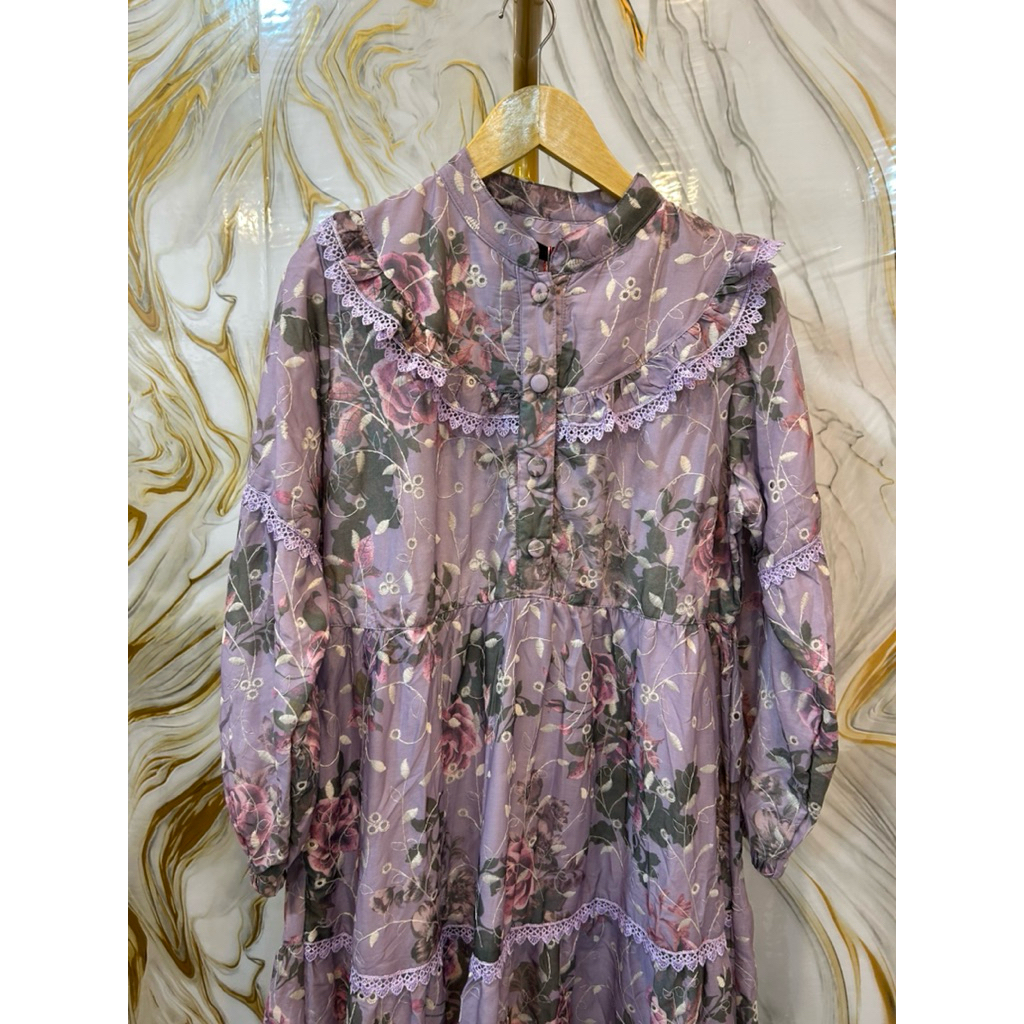 GAMIS BUNGA UNGU || Keaneska_fashion