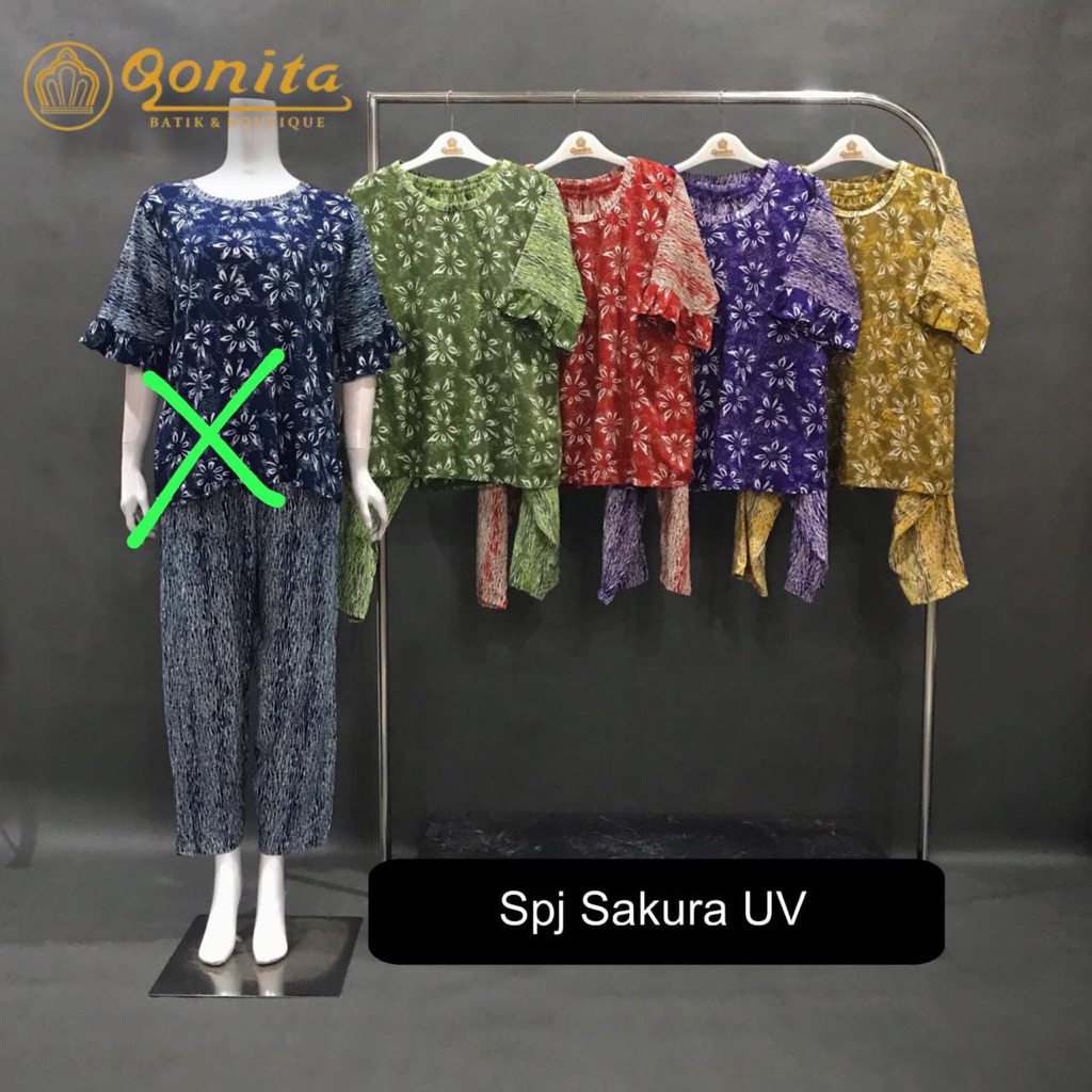 Setelan Celana Spj Sakura UV Qonita Batik