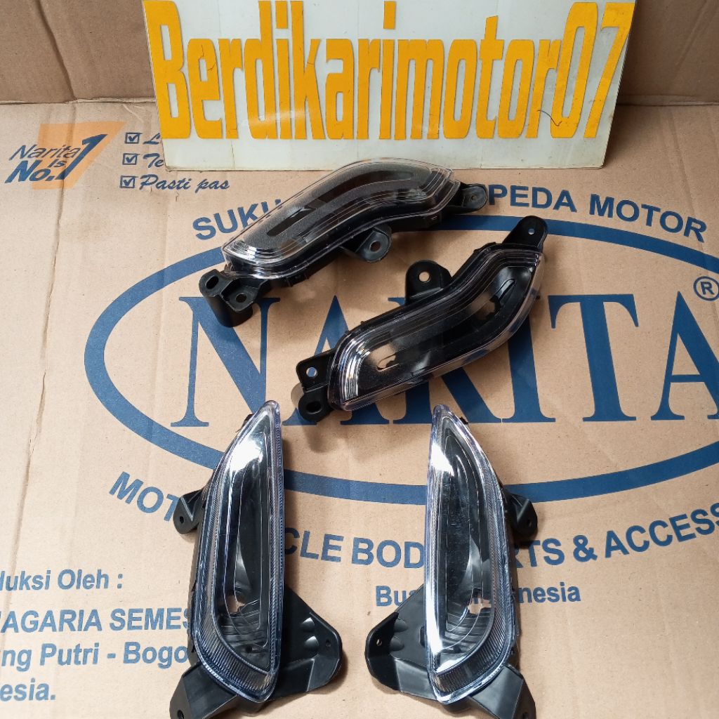 Paket Sein Sen Riting Depan + Belakang Honda Scopy Scoopy Fi K16 2014 2015 2016 Custom Hitam Smoke