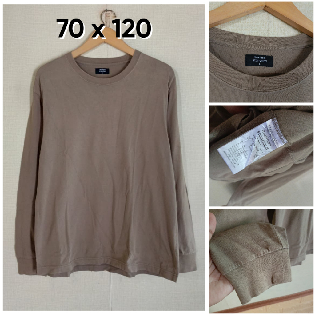 Sweatshirt Musinsa Standard Coklat Size L Pria Wanita Atasan Crewneck KL265