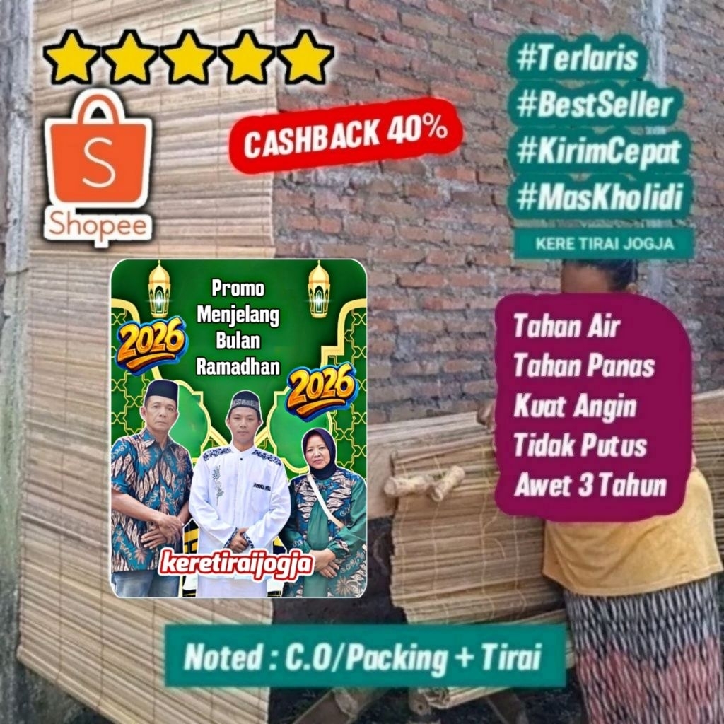 Kere Tirai Gulung, Kerey Tirai, Kerey Tirai Gulung, Kerey Tirai Outdoor, Kerajinan Kerey Tirai, Kere