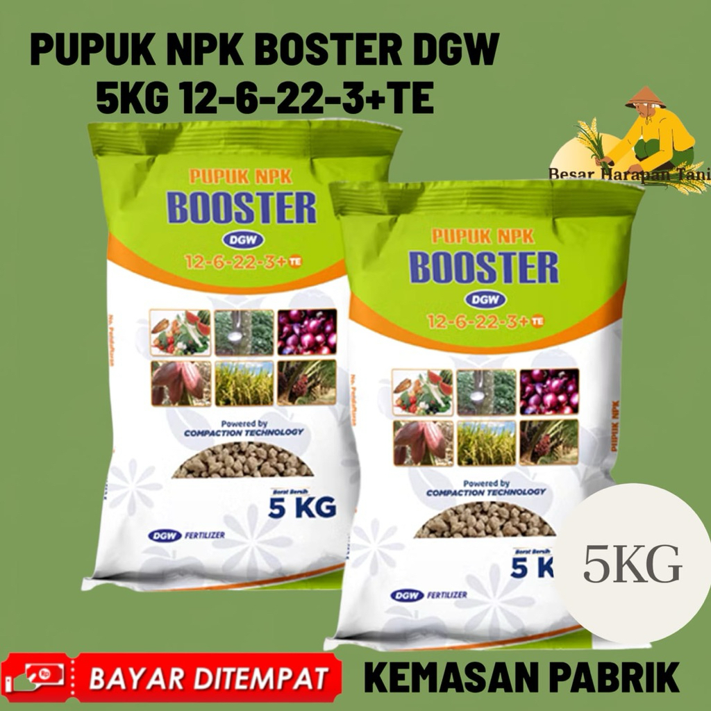 PUPUK NPK BOSTER DGW 5KG 12-6-223+TE Bisa Bayar Di Tempat COD