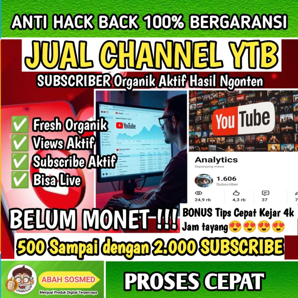 Channel Youtube Fresh Belum Monetisasi