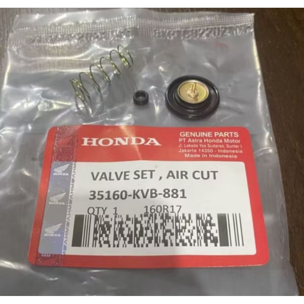 VALVE SET AIR CUT VARIO 110 BEAT SCOOPY KARBU ORIGINAL HONDA 16041-KVB-S51