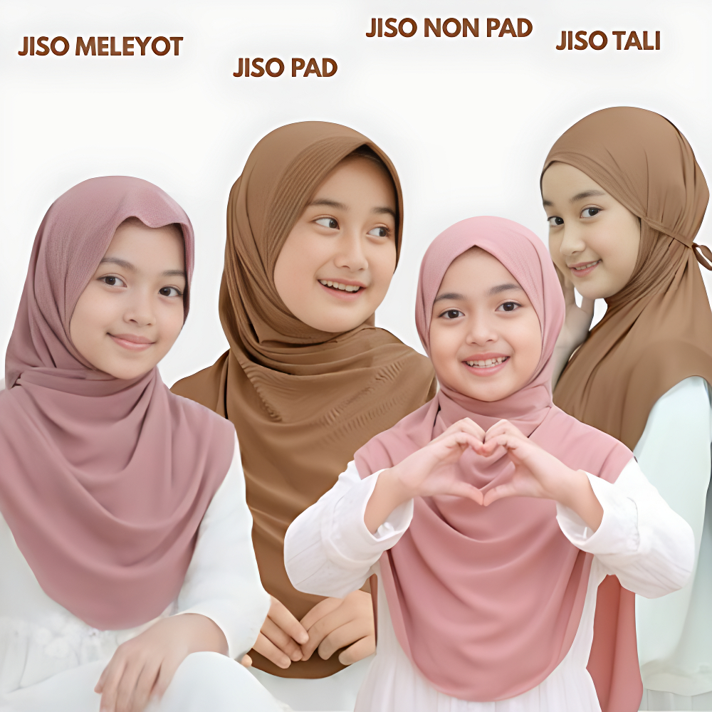 HIjab Daily Jisoo Anak Jersey Premium | Hijab Jiso Pad Jiso Meleyot Jiso Non Pad Jiso Tali Jersey