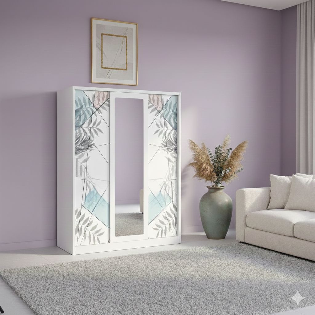 Lemari Pakaian Besi 3 Pintu Sliding / Lemari Baju Besi 150 Putih Minimalis Modern Murah Jakarta Bogo