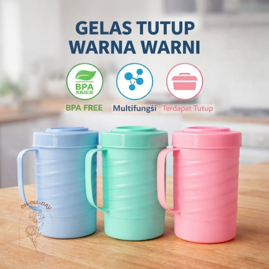 GELAS TUTUP / GELAS MUG TUTUP / MUG TUTUP PUTAR / MUG TUTUP