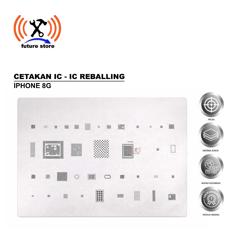 CETAKAN IC BGA IPHONE 8G BAHAN BIASA - STENCIL IC BGA IPHONE 8G ALAT SERVICE HP - TOOLS CETAKAN IC I